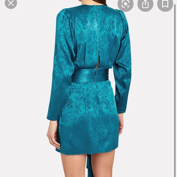 NWT Ronny Kobo Santana Satin Jacquard Mini Dress - Picture 2 of 10